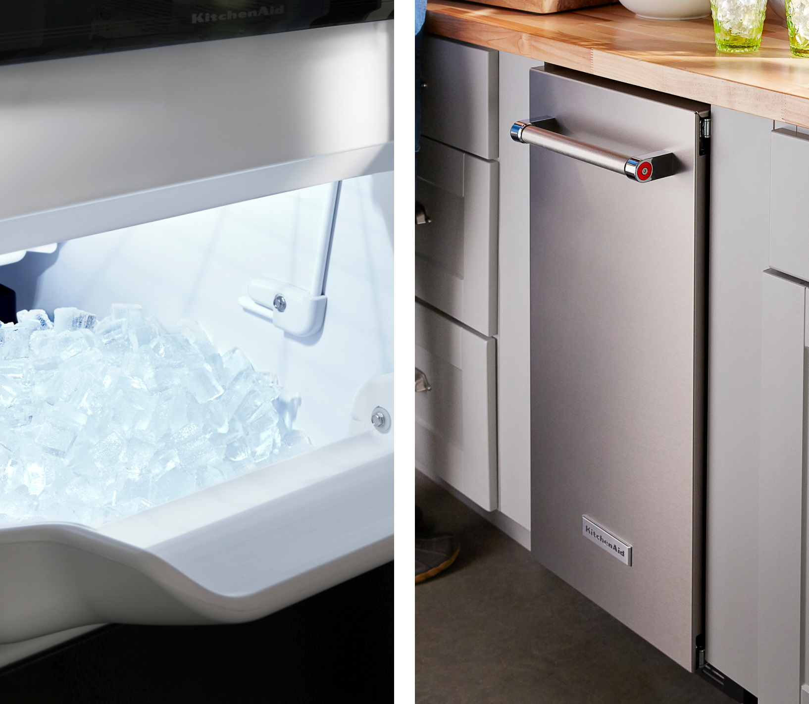A KitchenAid® ice maker.