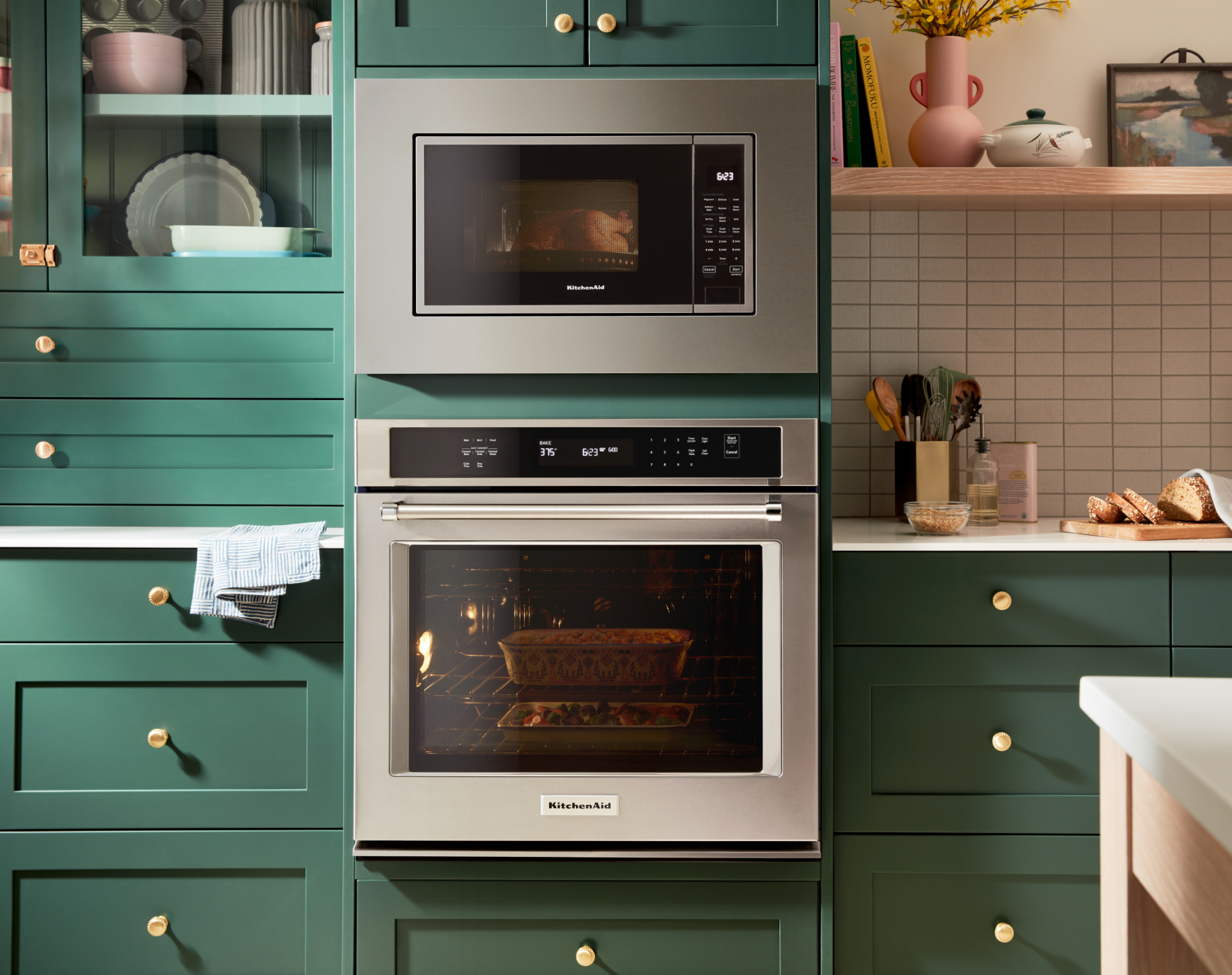 A KitchenAid® wall oven in a kitchen.